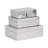 Set Of 3 6/7/9" Mosaic Boxes, Silver