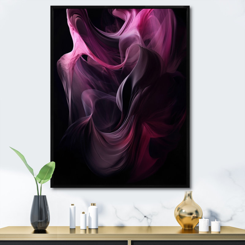 «Pink and Black», impression sur toile, H 20 po x l 12 po x P 1 po, Cadre flottant noir