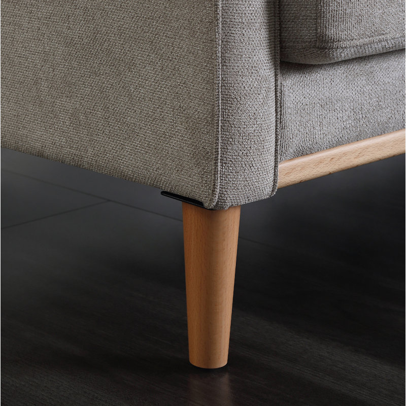 Anwita Recessed Arm Standard Loveseat, Polyester Blend Gray, 35.03" H x 56.7" W x 31.9"D