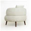 Fauteuil demi-tonneau en chenille antique blanc avec repose-pieds et coussin, siège d'appoint de style nordique pour le salon ou le bureau-1279595308