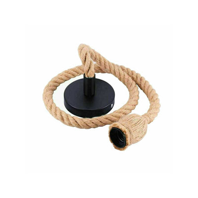 Sharon Single Linear 1-Bulb Pendant light Hemp Rope Light