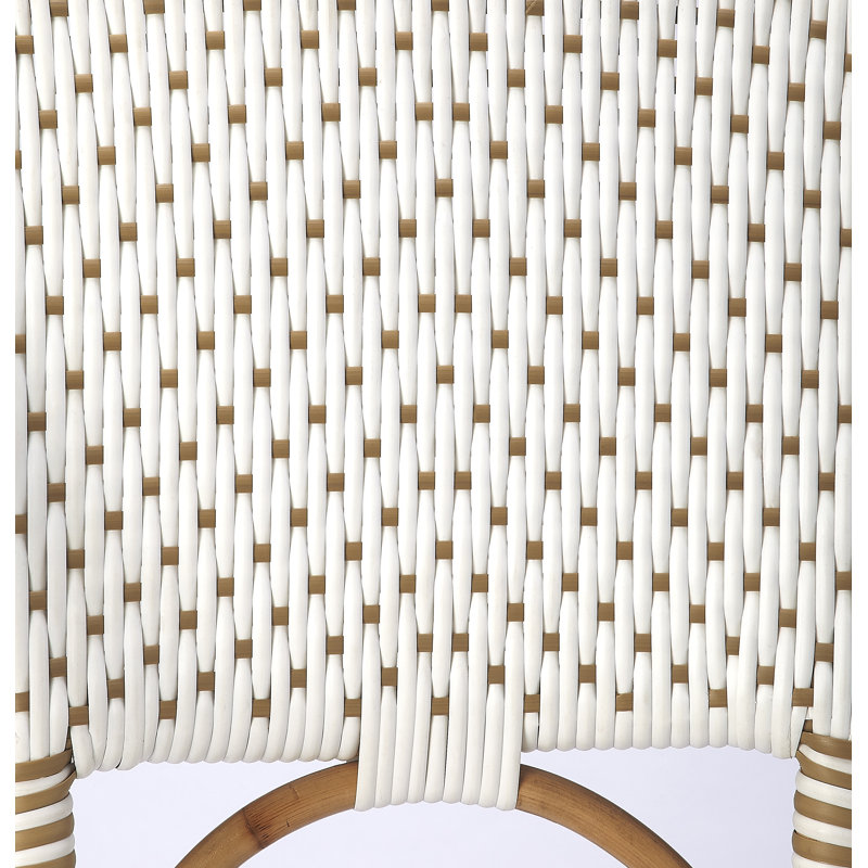 Solstice Rattan 25" Counter Stool, White/Tan