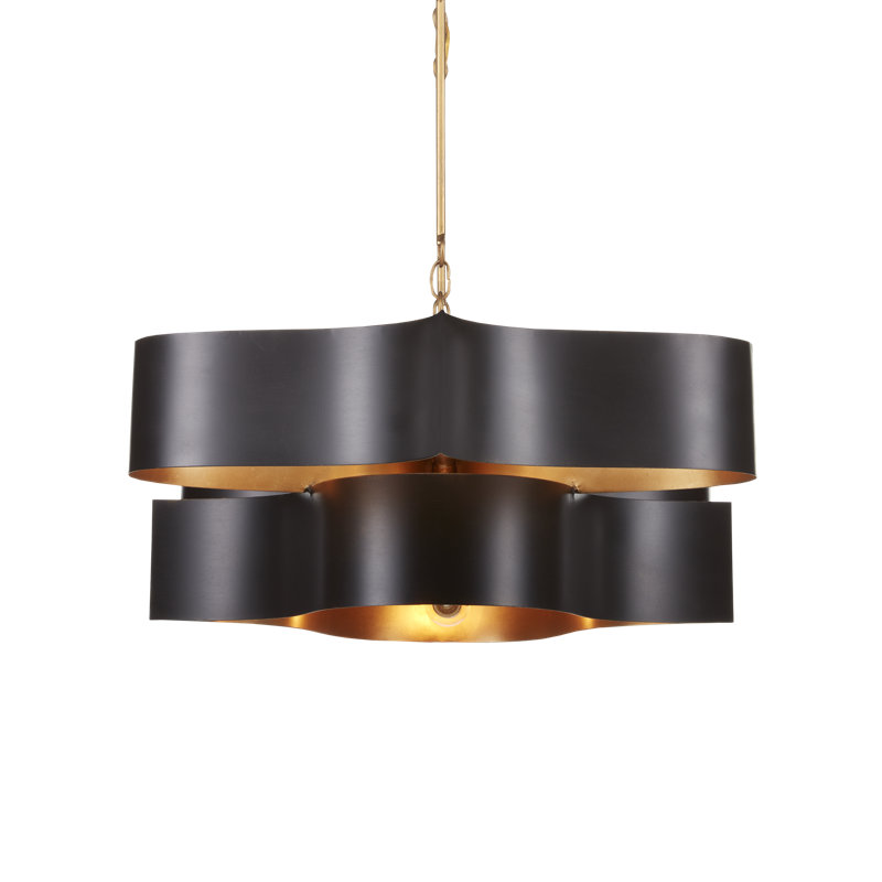 Grand Lotus 6 - Light Chandelier, Satin Black