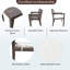 Ensemble repas 7 pièces pour l'extérieur, 1 grande table et 6 chaises empilables avec coussins et élément imperméable-1493903495