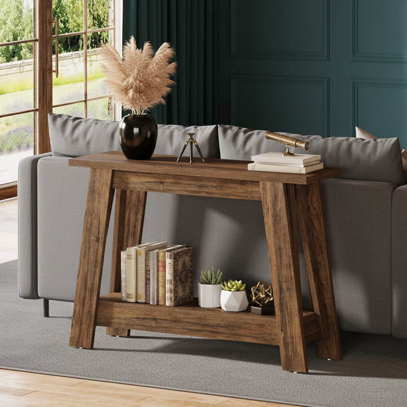 41.3" Console Table, 2-Tier Farmhouse Sofa Entryway Table with Storage