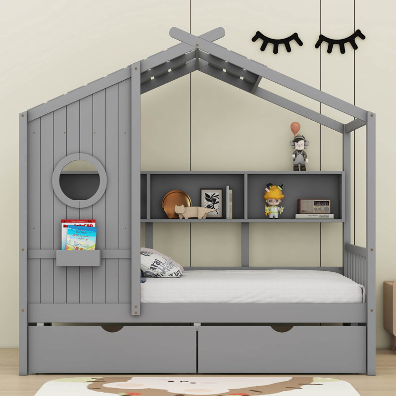 Surry Kids with Drawers, Twin, Gray