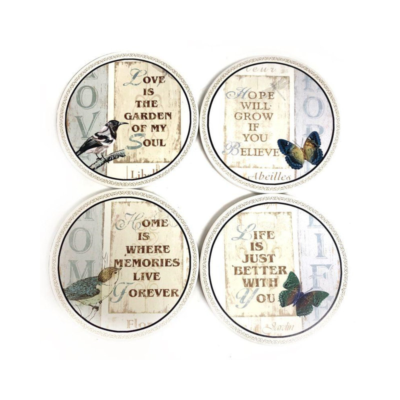 Ensemble de sous-verres papillon
