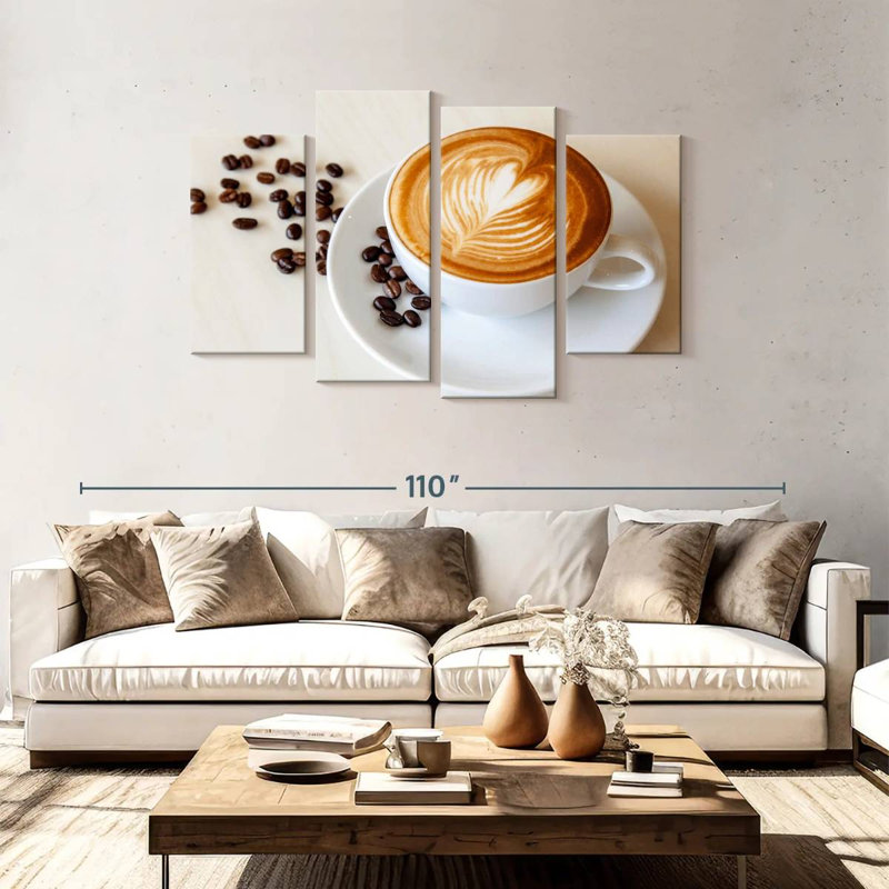 Yarlin Heart On Coffee, 48" H x 75" W