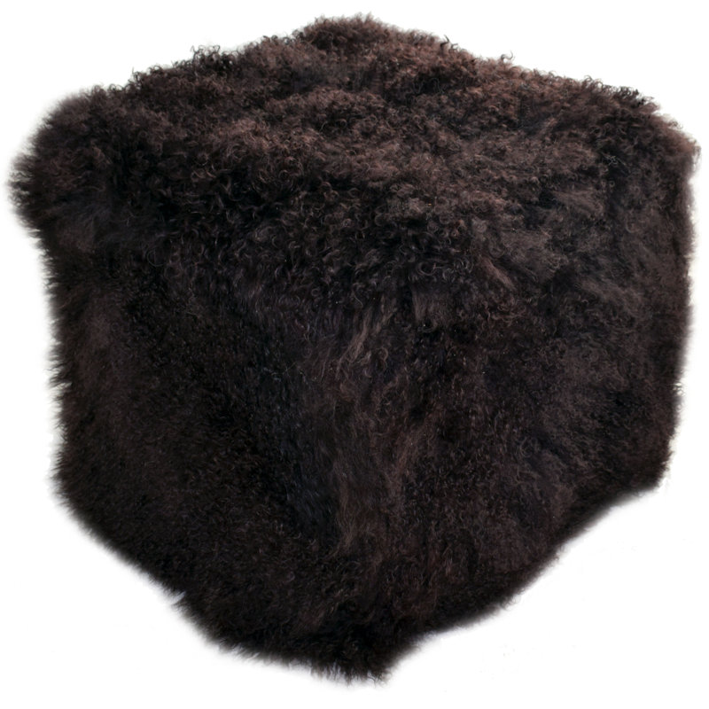 Tibetan Square Pouf, Chocolate 