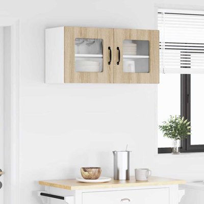 Vidaxl Kitchen Wall Cabinet Brown Oak 80 X 31 X 40 Cm Engineered Wood