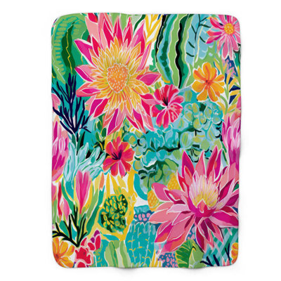 Lactive Cacti Designs - Couverture sherpa de qualité supérieure 1 pièce
