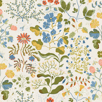 Papier peint floral gris Groh