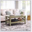 Table basse moderne en verre de style campagnard avec rangement, élégante et durable pour tout espace de vie