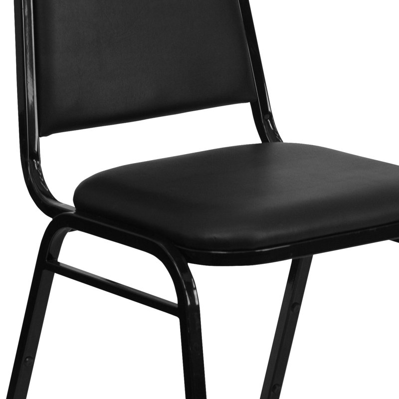 Hercules Series 20.25" Armless Stacking Banquet Chair in Black Vinyl