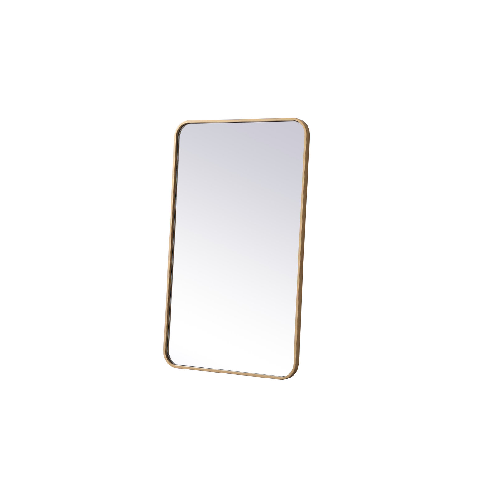 Sabine Metal Rounded Rectangle Wall Mirror, Brass, 36'' H x 22'' W