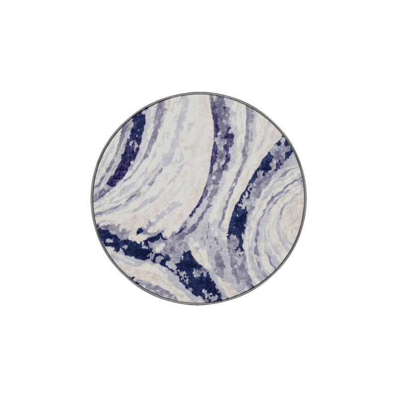 Silky Soft Plush Gray Area Rug, Round 5'
