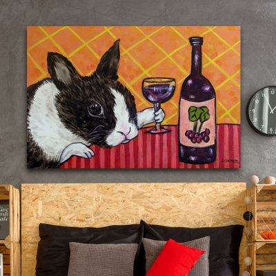 " Bunny Wine " Oil Print