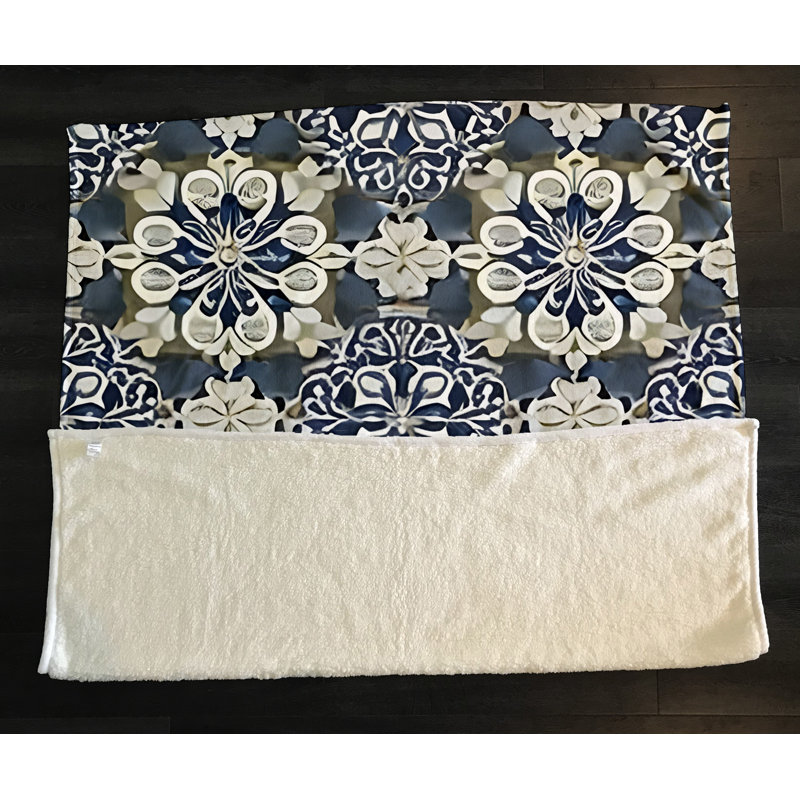 Throw Blanket, 51" W x 60" L, Geometric Shapes/Abstract, Dark Blue/Gray