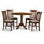 Ensemble de 5 pièces pour 4 pièces comprenant une table de salle à manger ronde avec Dropleaf et 4 chaises de cuisine, 42 po x 42 po, noir-1764870117-1780679205-1816246241