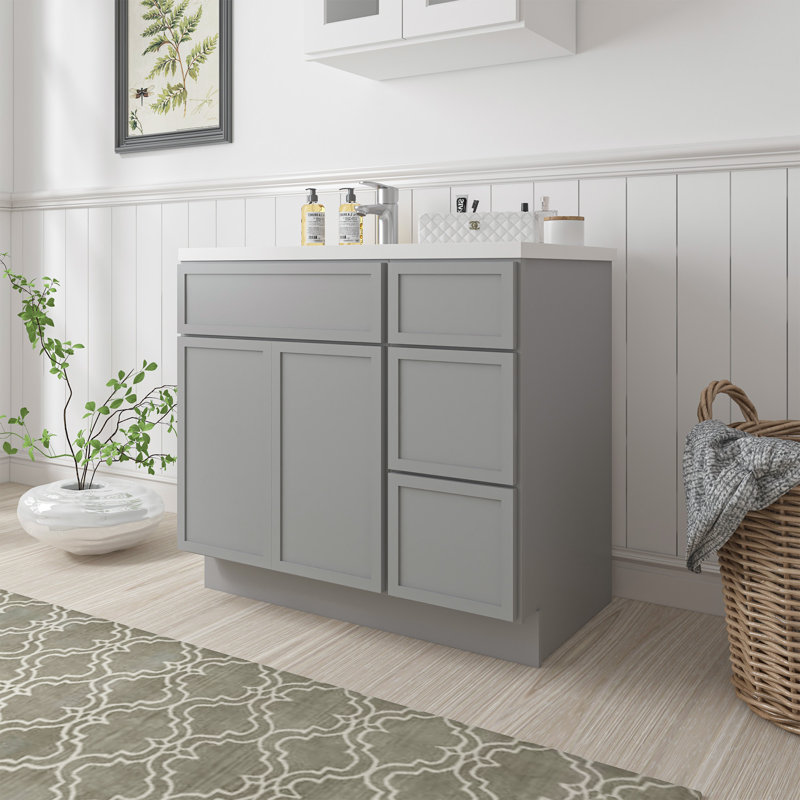 Base de meuble-lavabo simple 36 po seulement, Gris