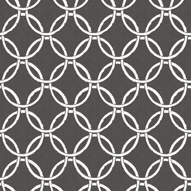 Rouleau de papier peint L 33 pi x l 20,5 po Tetbury Ring Ogee, Noir