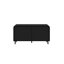 59'' Vintage Curved Sideboard, With Promptly Wooden Handles & Adjustable Shelves, Antique Black Large