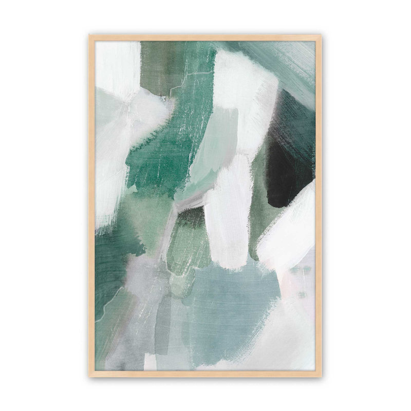 Emerald Mist II, reproduction encadrée, H 25 po x l 19 po, Cadre en érable brut ouvert