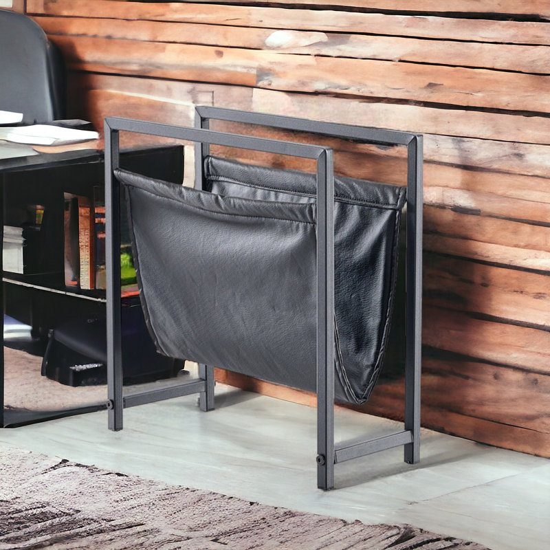 Porte-revues en cuirette Yudany, Noir