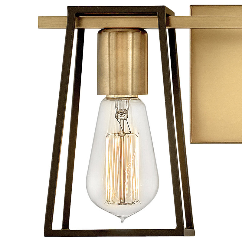 Filmore Two-Light Bath Open Cage Vanity Fixture, Oil Rubbed Bronze/Heritage Brass
