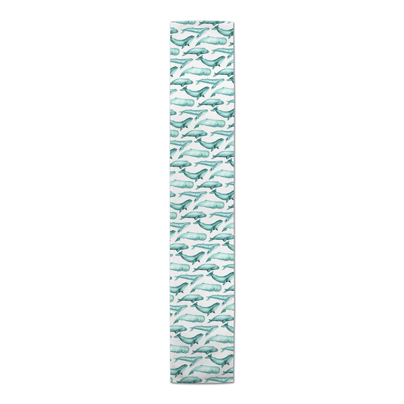 Buncie Rectangle Polyester Table Runner, 72" x 16", Teal