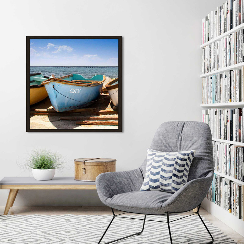 Brise-lames I par Danita Delimont - photographie, Cadre flottant espresso, H 21,5 po x l 21,5 po x P 2 po