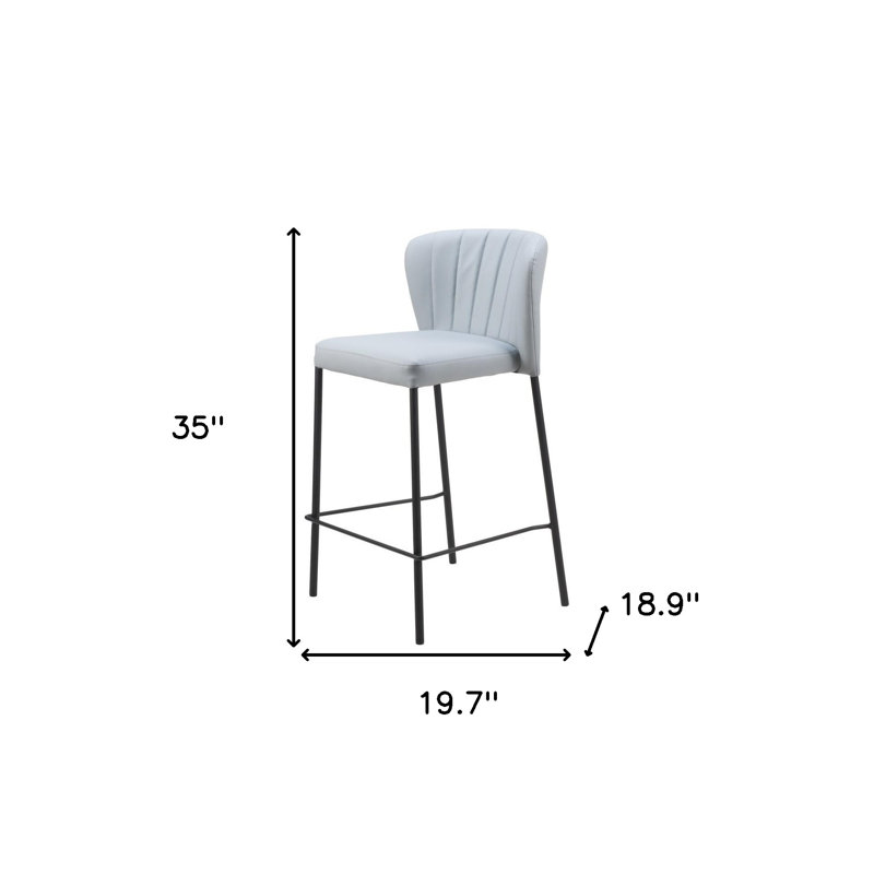 Ensemble de deux chaises de bar 26 po en similicuir gris et noir