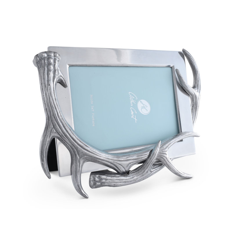 Silver Aluminum 5x7 Antler Tabletop Picture Frame