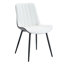 Chaise de salle à manger à coussins allongés 4 pièces. Conception moderne aux lignes épurées. Gris foncé et blanc Qualité d'unité centrale. Rembourrage haute éponge. Cuir confortable avec coussin. Style. Et assise gracieuse