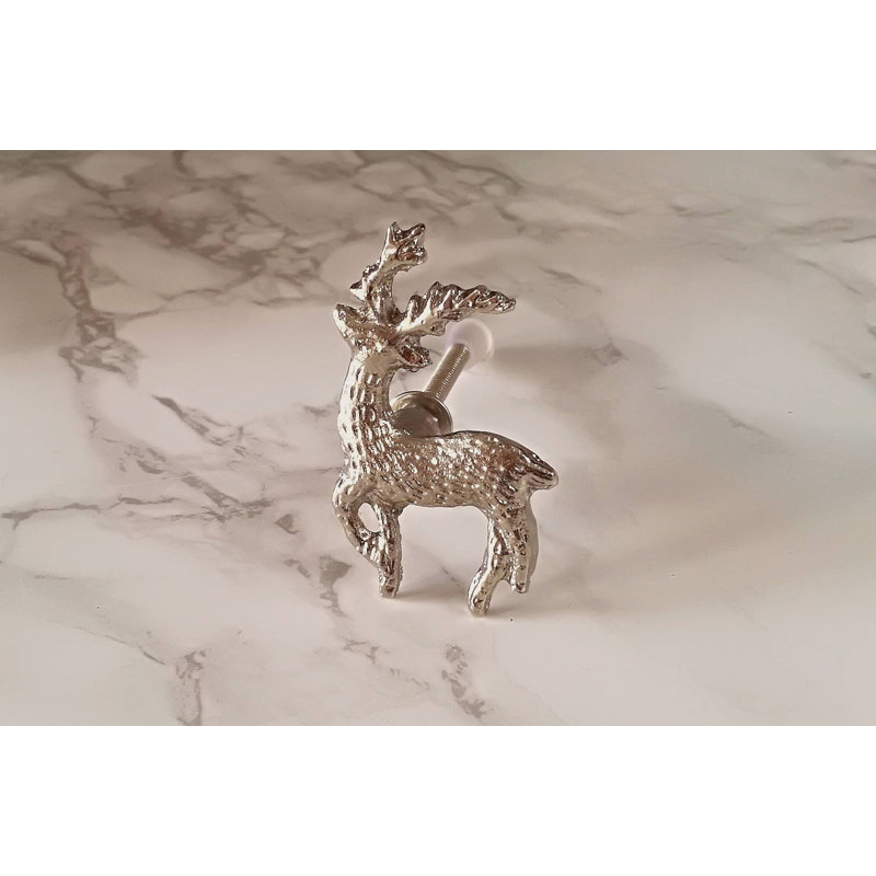 Silver Stag Drawer Knob