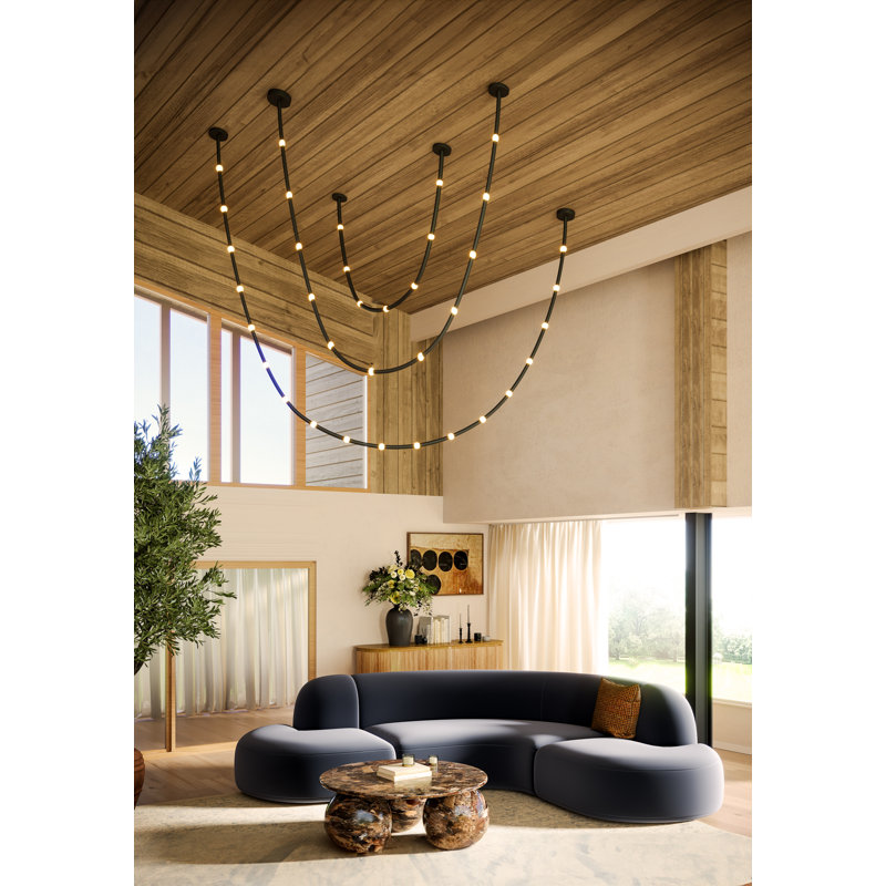Luminaire suspendu Corda, 78,75 po de largeur, 32 W, 7 lumières