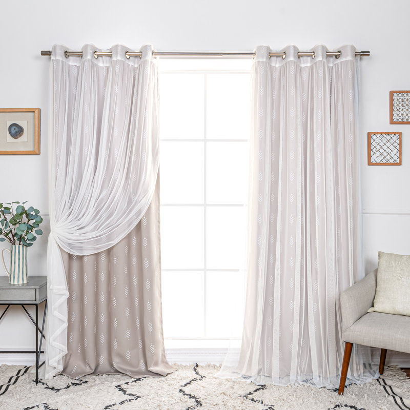 Rideau obscurcissant en polyester Kariyah, L 52 po x L 84 po, Taupe