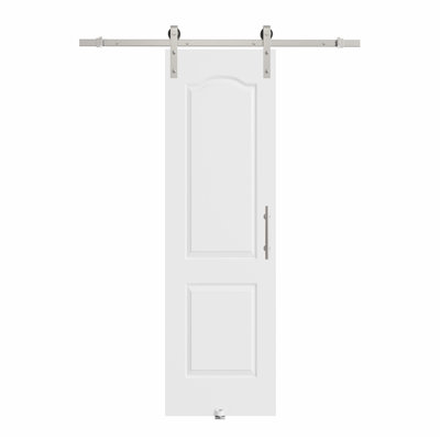80"H 2Lite  Waterproof White Primed Solid Core Composite MDF Wood Sliding Barn Door With Hardware Kit