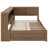 Full Size Wood Daybed with Storage Shelves, USB, LED, and 2 Drawers, Antique Wood Color-1629958446