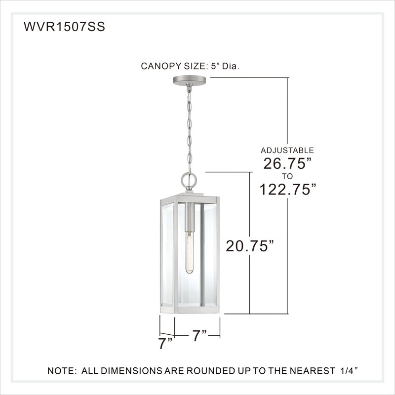Mini-luminaire suspendu 1 lumière Wiebe, Acier inoxydable