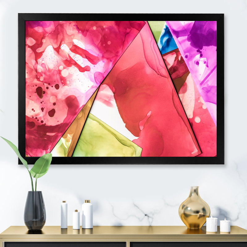 «Red Mauve», art mural moderne sur toile, Cadre noir, H 8 po x l 12 po x P 1 po