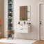 Meuble-lavabo moderne 31,5 po avec cadre en bois massif et miroir en aluminium Carriden-124006268
