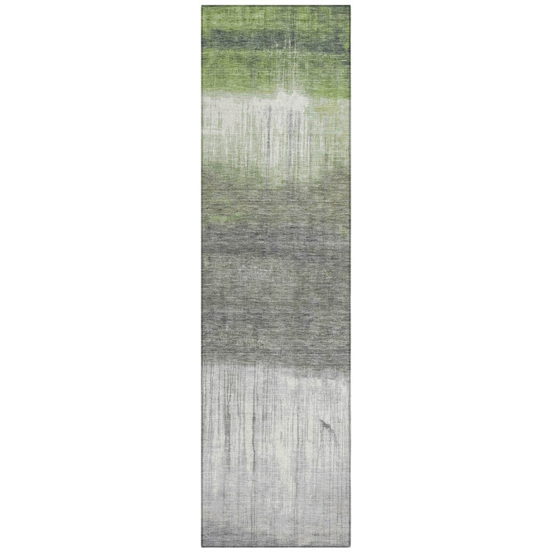 Machine Washable Indoor/Outdoor Xhevrie Fern Rug, Runner 2'3" x 7'6"