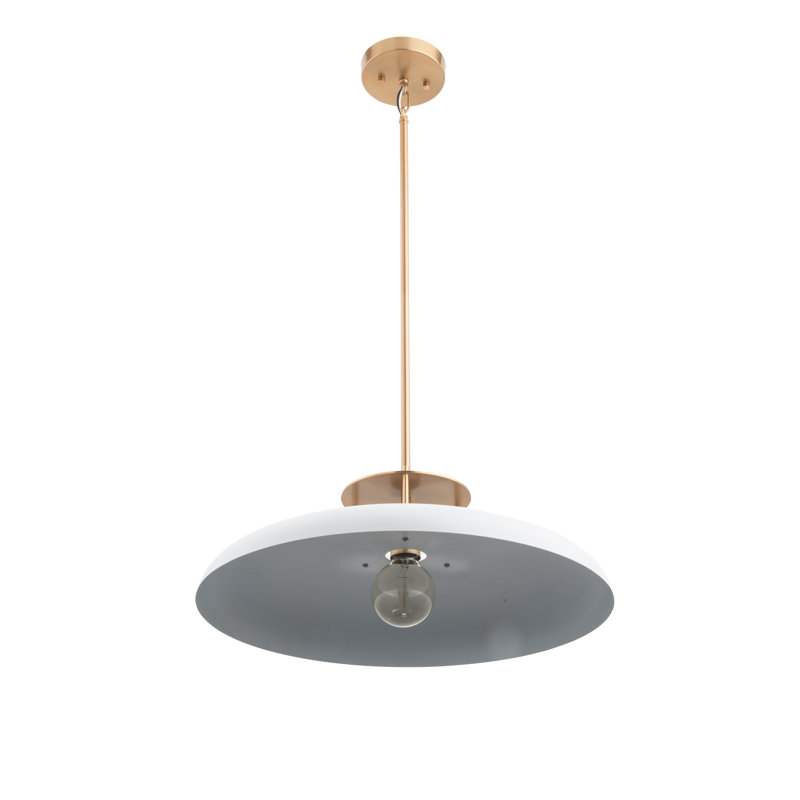 Luminaire suspendu 1 lumière Allbright, Or, Blanc