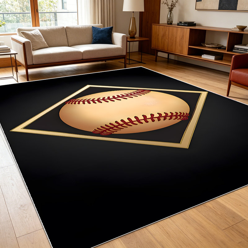 Tapis de baseball 1PC Vintage Sports Printed, Rectangle 4 pi 8 po x 6 pi 8 po
