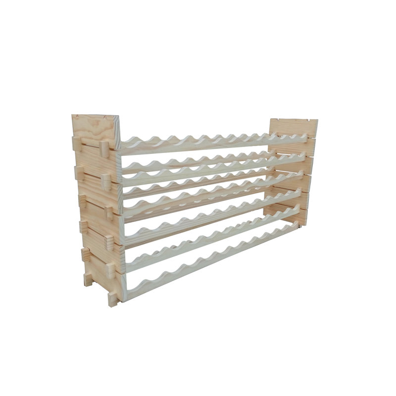 FixtureDisplays 51 x 12 x 26 po, étagère à vin modulaire empilable, présentoir, en bois de pin, (capacité de 72 bouteilles, 6 rangées x 12) 16931