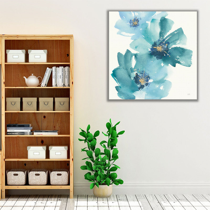 «Teal Cosmos IV», reproduction d'art sur toile, H 12 po x l 12 po