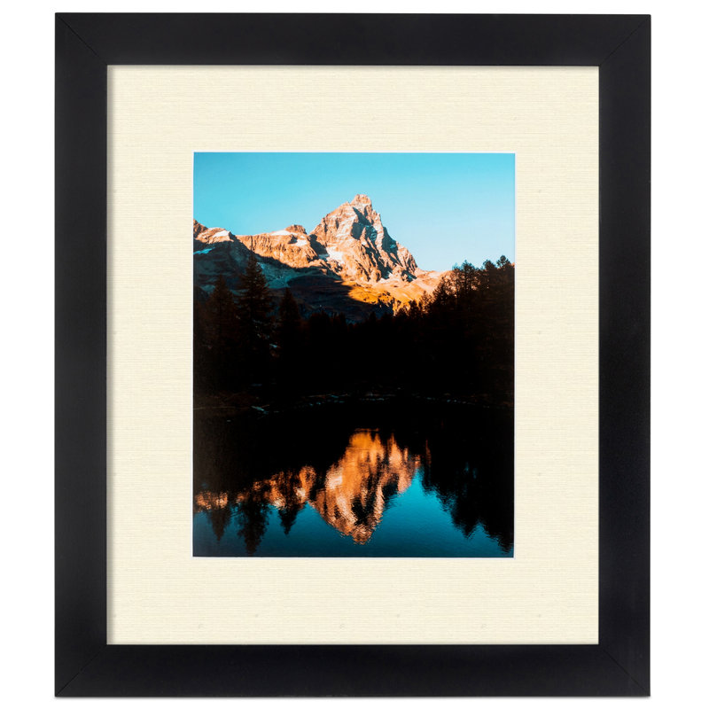 Wood Picture Frame with Mat, Ivory
