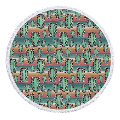 Serviette de plage ronde en microfibre à imprimé super coloré