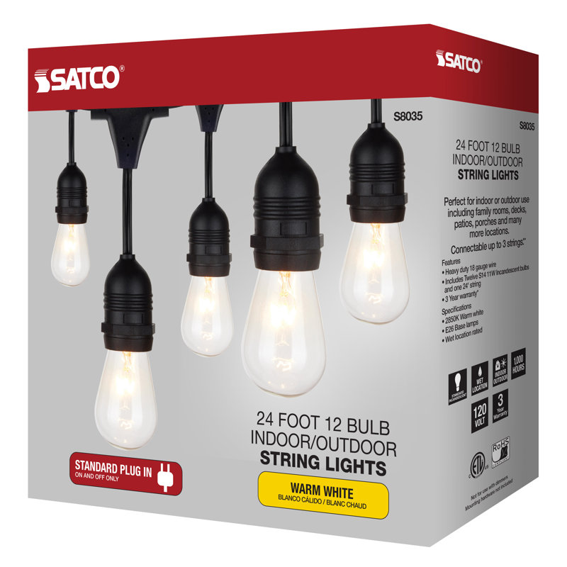 Kendron Indoor / Outdoor 12 - Bulb 288 in. Plug-in LED Standard String Light